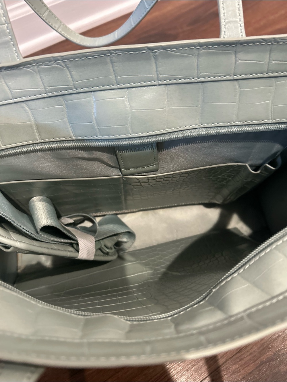 New Beis mini work tote in slate croc - Picture 10 of 14